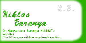miklos baranya business card